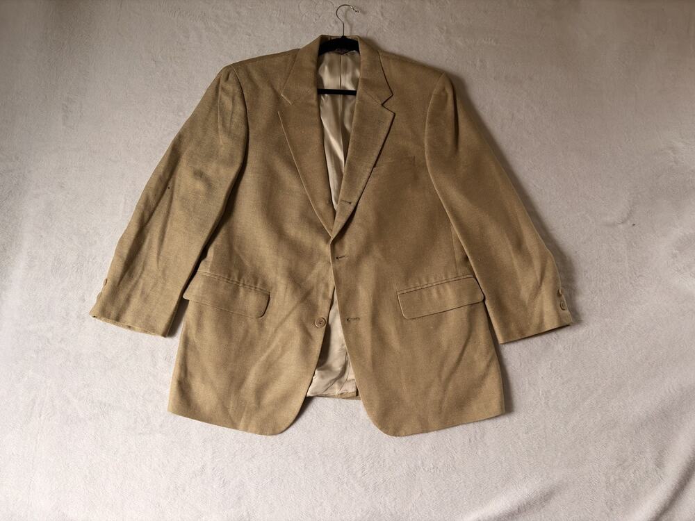 BROOKS BROTHERS Beige Wool Silk Hopsack Blazer USA Made 42 R